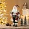 Glitzhome® 18" Faux Fur Christmas Woodland Santa Figurine